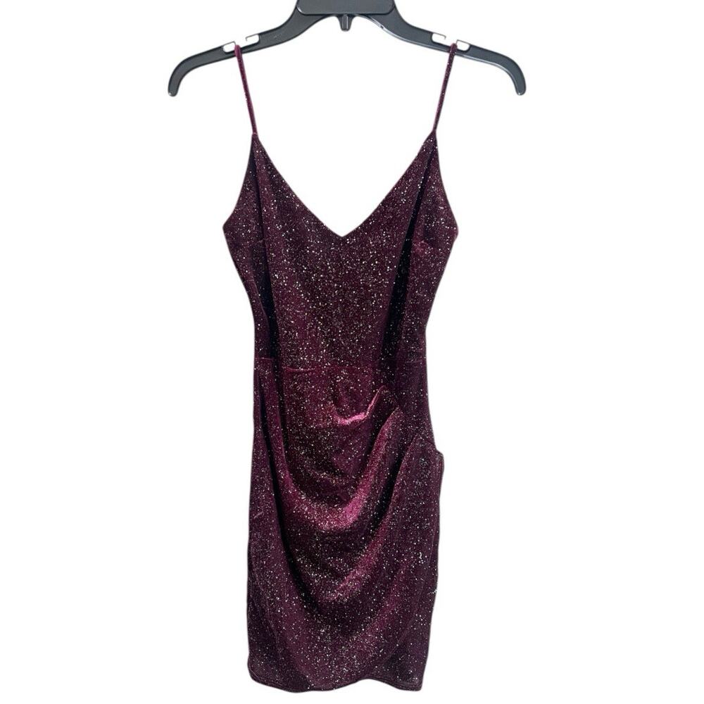 Windsor Mini Dress Purple Burgundy Sparkly Glitter Cocktail Sleeveless NWT Sz S